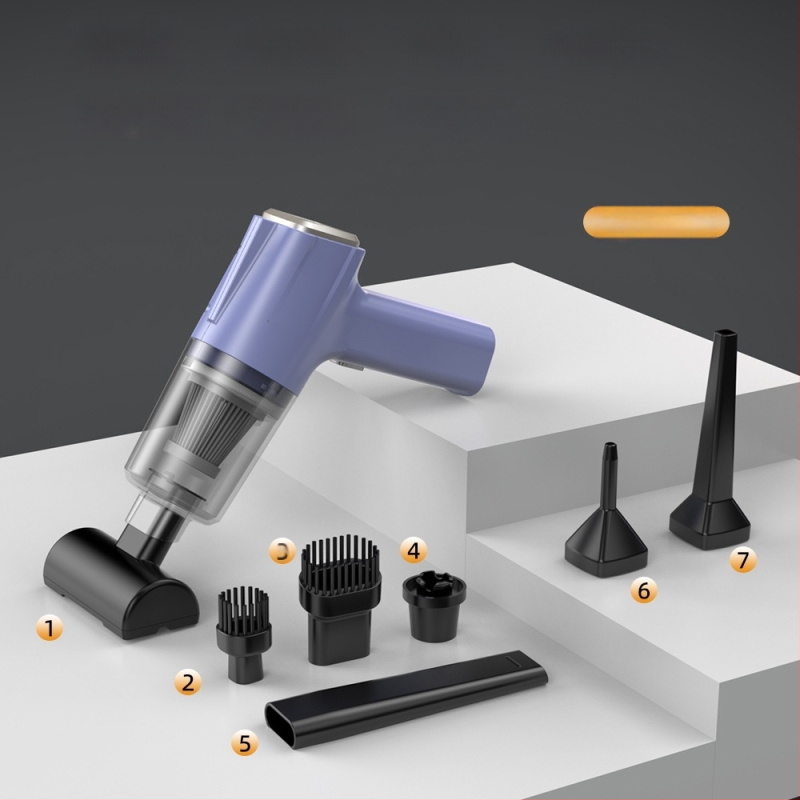 Aspirator de mână pentru mașină, fără fir, cu aspirație de 11000 Pa, 7,4 V, 120 W, model 3101, funcție de umflare și iluminare LED.