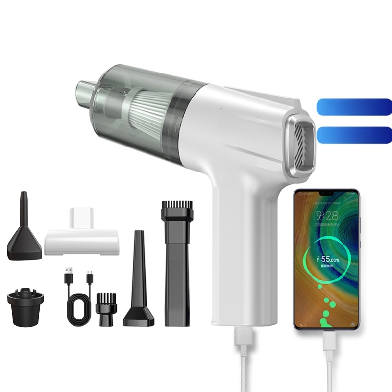 Aspirator de mână pentru mașină, fără fir, cu aspirație de 11000 Pa, 7,4 V, 120 W, model 3101, funcție de umflare și iluminare LED.