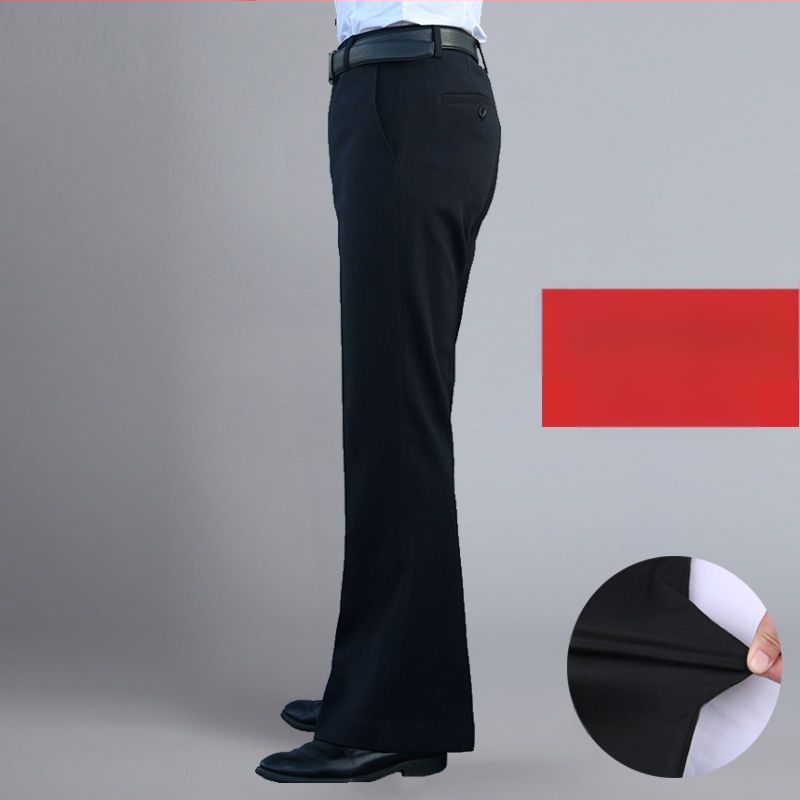 Αντρικά παντελόνια με ίσιο κόψιμο, άνετη φαρδιά γραμμή, υψηλό μέση, μικροελαστικότητα, ύφασμα από μπαμπού και μετάξι