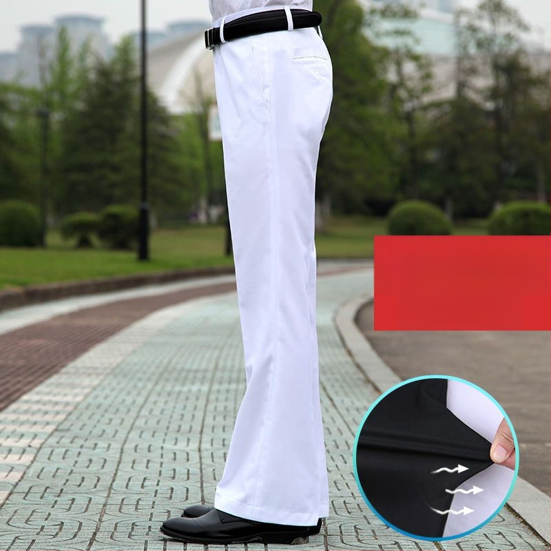 Αντρικά παντελόνια με ίσιο κόψιμο, άνετη φαρδιά γραμμή, υψηλό μέση, μικροελαστικότητα, ύφασμα από μπαμπού και μετάξι