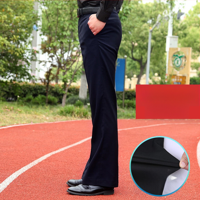 Αντρικά παντελόνια με ίσιο κόψιμο, άνετη φαρδιά γραμμή, υψηλό μέση, μικροελαστικότητα, ύφασμα από μπαμπού και μετάξι