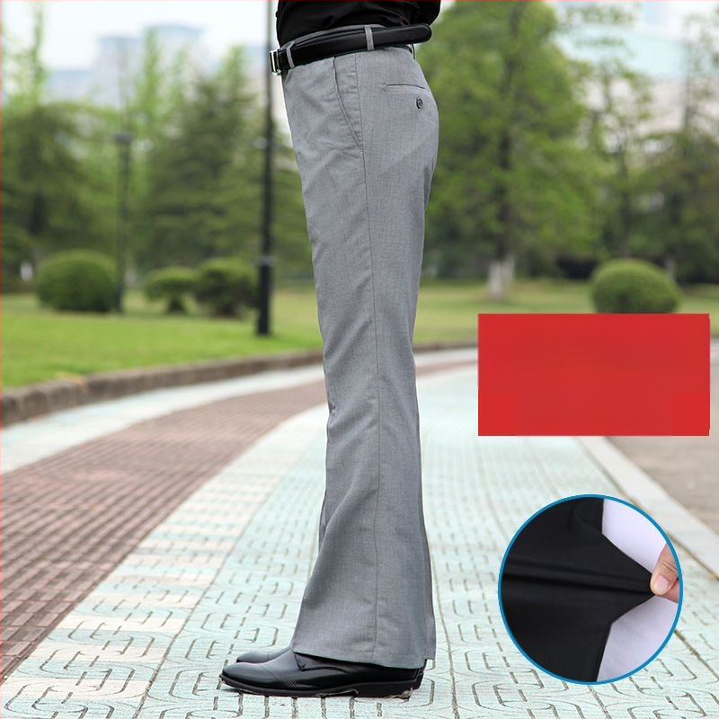 Αντρικά παντελόνια με ίσιο κόψιμο, άνετη φαρδιά γραμμή, υψηλό μέση, μικροελαστικότητα, ύφασμα από μπαμπού και μετάξι