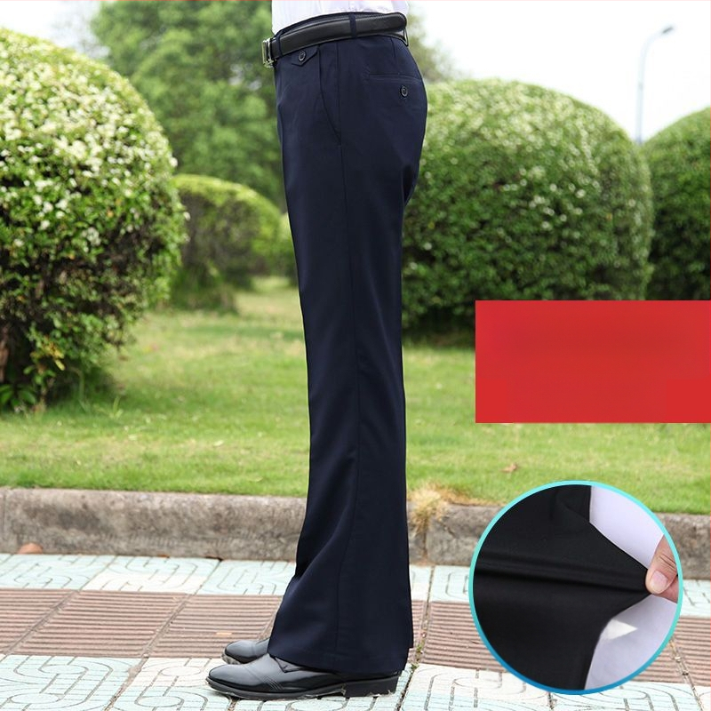 Αντρικά παντελόνια με ίσιο κόψιμο, άνετη φαρδιά γραμμή, υψηλό μέση, μικροελαστικότητα, ύφασμα από μπαμπού και μετάξι