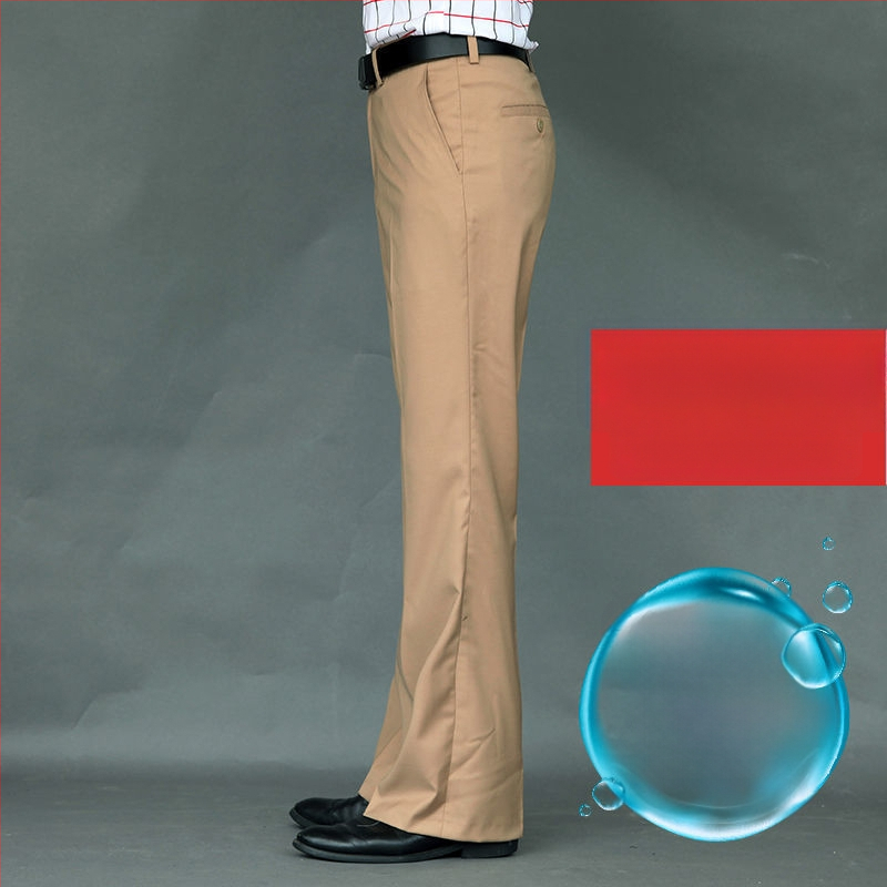 Αντρικά παντελόνια με ίσιο κόψιμο, άνετη φαρδιά γραμμή, υψηλό μέση, μικροελαστικότητα, ύφασμα από μπαμπού και μετάξι