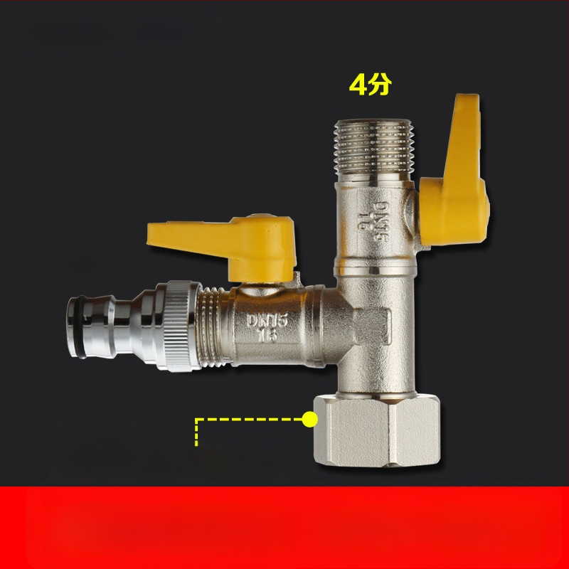 Meďný guľový ventil s uni Tee, závitový, 25 mm hlavný, 20 mm vetva, 100°C