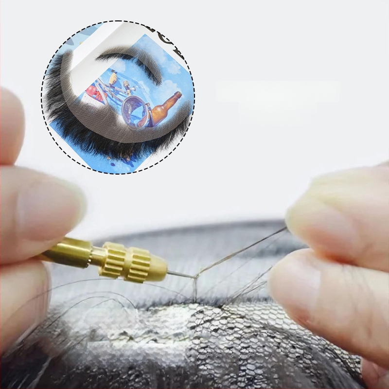 Férfi sminkhez való szakáll rekvizit, kézzel szőtt valódi hajból, rövid paróka, modell HZ, filmes és televíziós megjelenítéshez