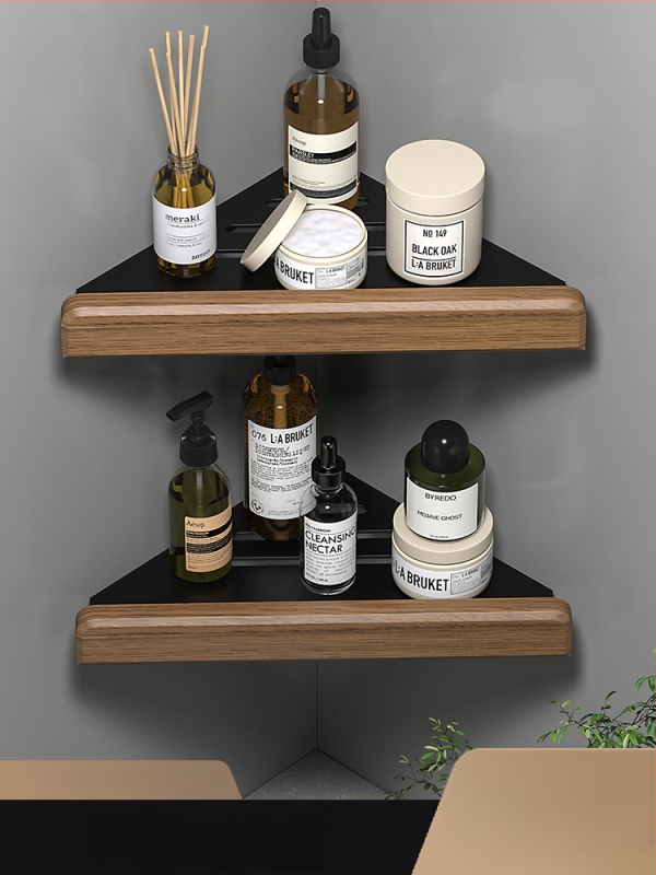 Fából készült falra szerelhető törölközőtartó, fúrás nélküli, hat darabos készlet