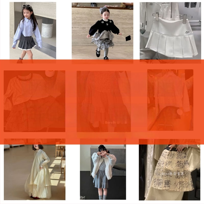 Fustă pentru fete, versiune coreeană, 100% poliester, țesătură tratată moale, pentru 3–8 ani