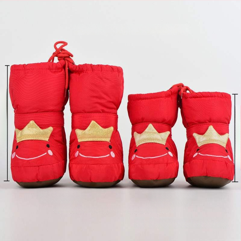 Παιδικά παπούτσια προπερπατήματος για χειμώνα με σχέδιο καρτούν; PU σόλα, άνω μέρος από μικροΐνα, κατάλληλα για 6–12 μηνών