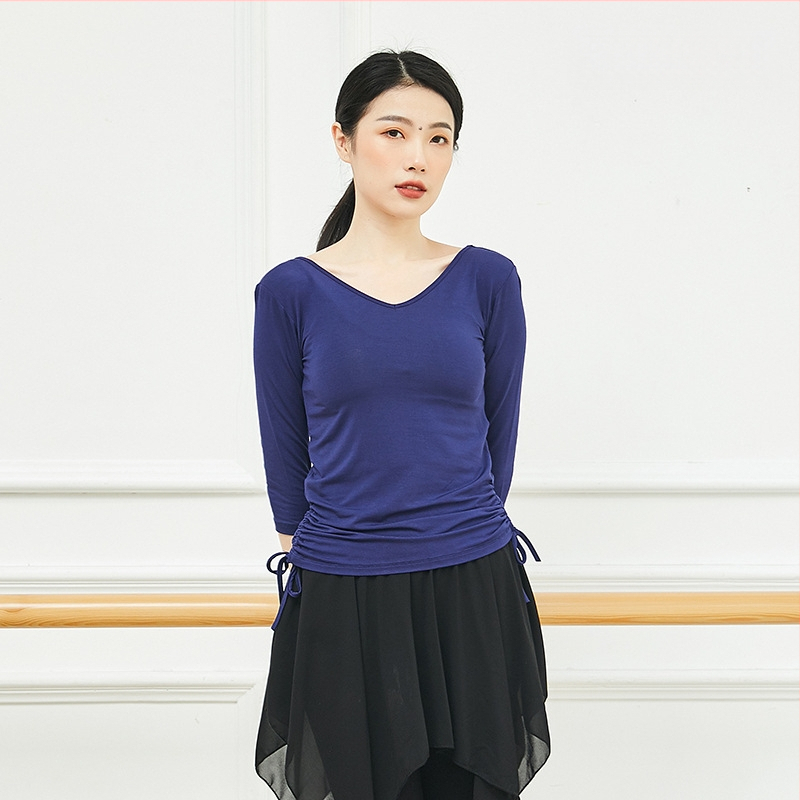 Női modern tánc felső, edzőblúz, modal viszkóz anyag, latin és etnikus táncokra