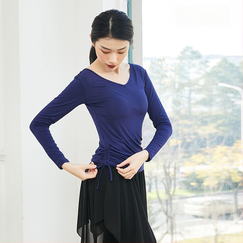 Női modern tánc felső, edzőblúz, modal viszkóz anyag, latin és etnikus táncokra