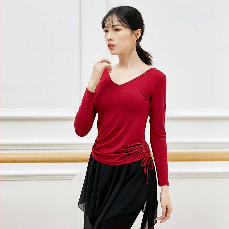 Női modern tánc felső, edzőblúz, modal viszkóz anyag, latin és etnikus táncokra