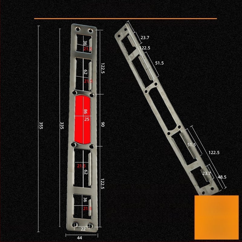 Andamia B05 zártest, rozsdamentes acél, modern minimalist stílus, biztonsági ajtókhoz, faajtókhoz és villa kapukhoz
