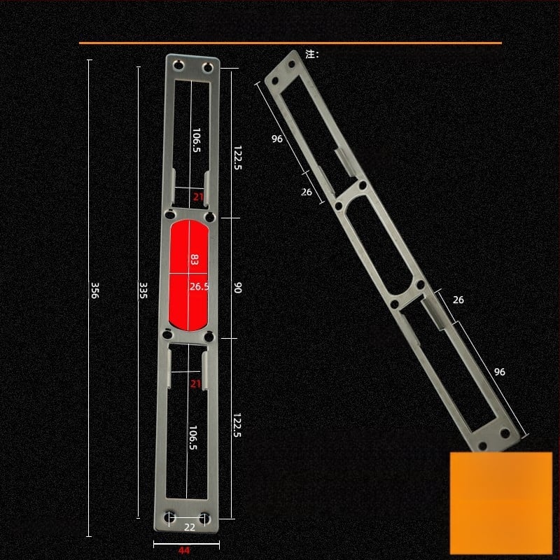 Andamia B05 zártest, rozsdamentes acél, modern minimalist stílus, biztonsági ajtókhoz, faajtókhoz és villa kapukhoz