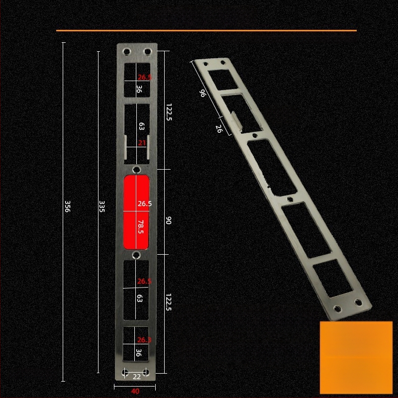 Andamia B05 zártest, rozsdamentes acél, modern minimalist stílus, biztonsági ajtókhoz, faajtókhoz és villa kapukhoz