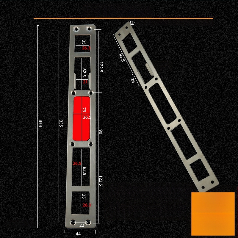 Andamia B05 zártest, rozsdamentes acél, modern minimalist stílus, biztonsági ajtókhoz, faajtókhoz és villa kapukhoz