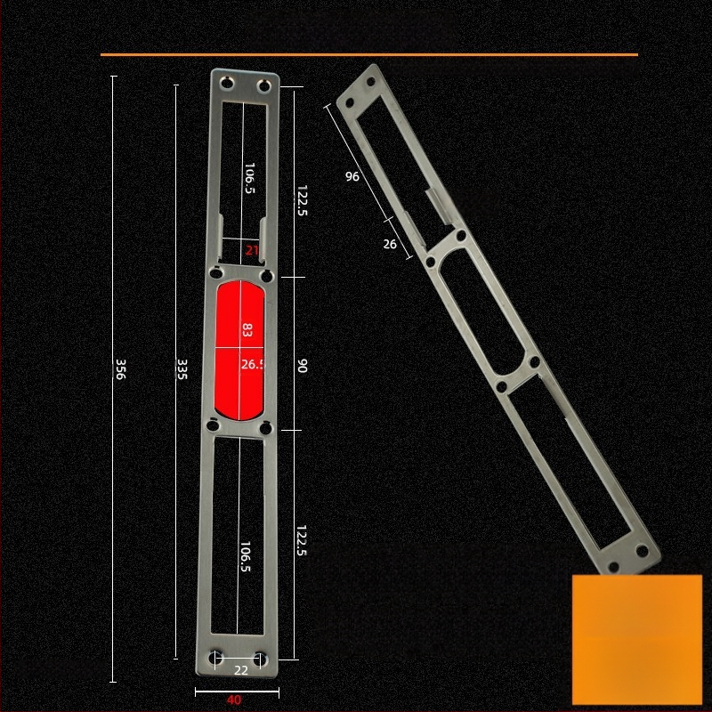 Andamia B05 zártest, rozsdamentes acél, modern minimalist stílus, biztonsági ajtókhoz, faajtókhoz és villa kapukhoz