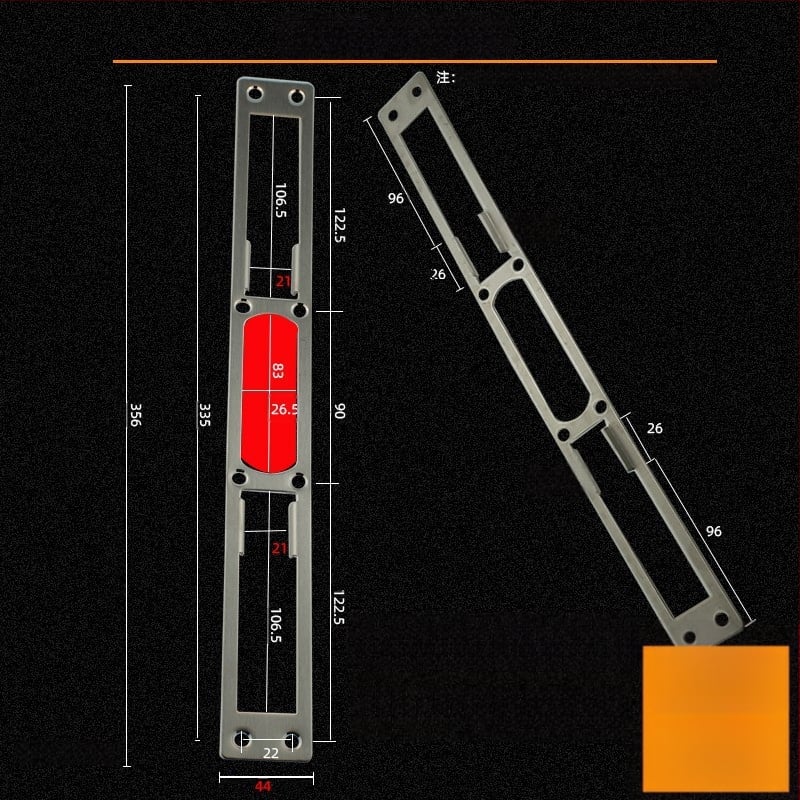 Andamia B05 zártest, rozsdamentes acél, modern minimalist stílus, biztonsági ajtókhoz, faajtókhoz és villa kapukhoz