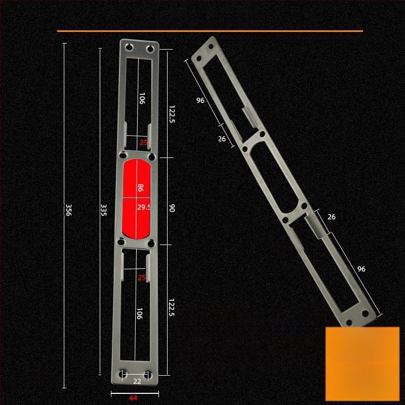 Andamia B05 zártest, rozsdamentes acél, modern minimalist stílus, biztonsági ajtókhoz, faajtókhoz és villa kapukhoz