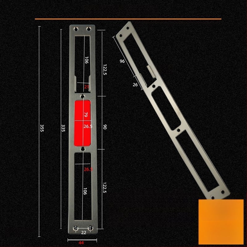 Andamia B05 zártest, rozsdamentes acél, modern minimalist stílus, biztonsági ajtókhoz, faajtókhoz és villa kapukhoz