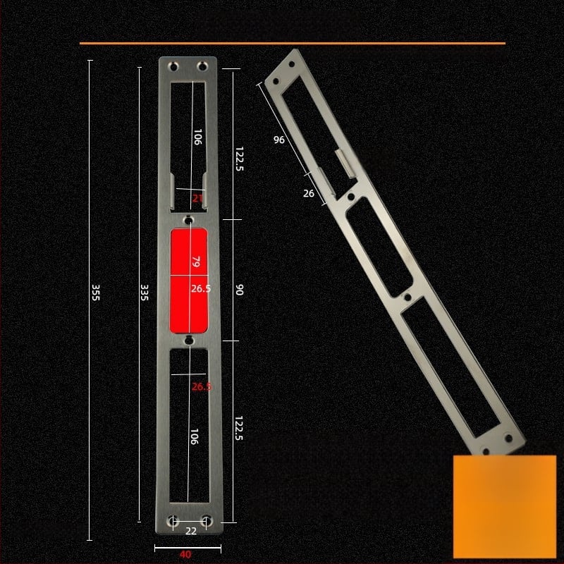 Andamia B05 zártest, rozsdamentes acél, modern minimalist stílus, biztonsági ajtókhoz, faajtókhoz és villa kapukhoz