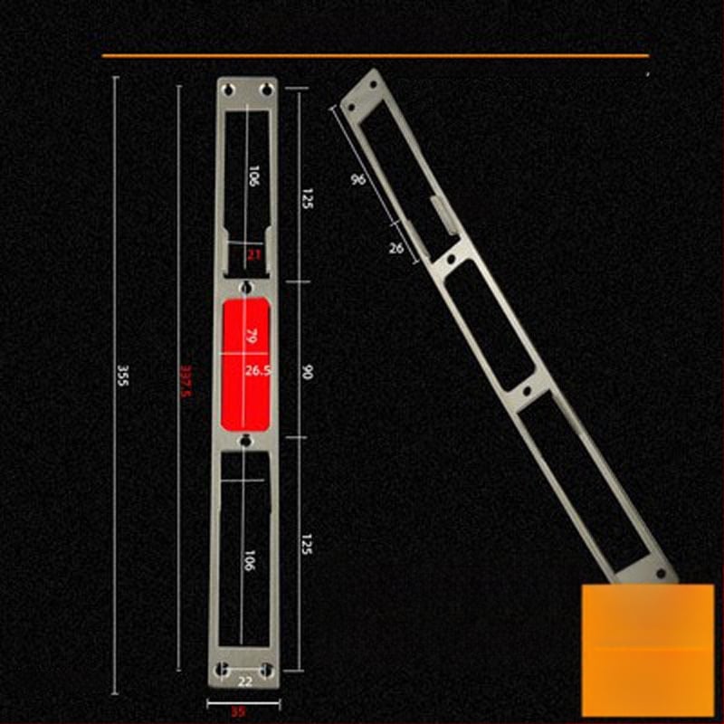 Andamia B05 zártest, rozsdamentes acél, modern minimalist stílus, biztonsági ajtókhoz, faajtókhoz és villa kapukhoz