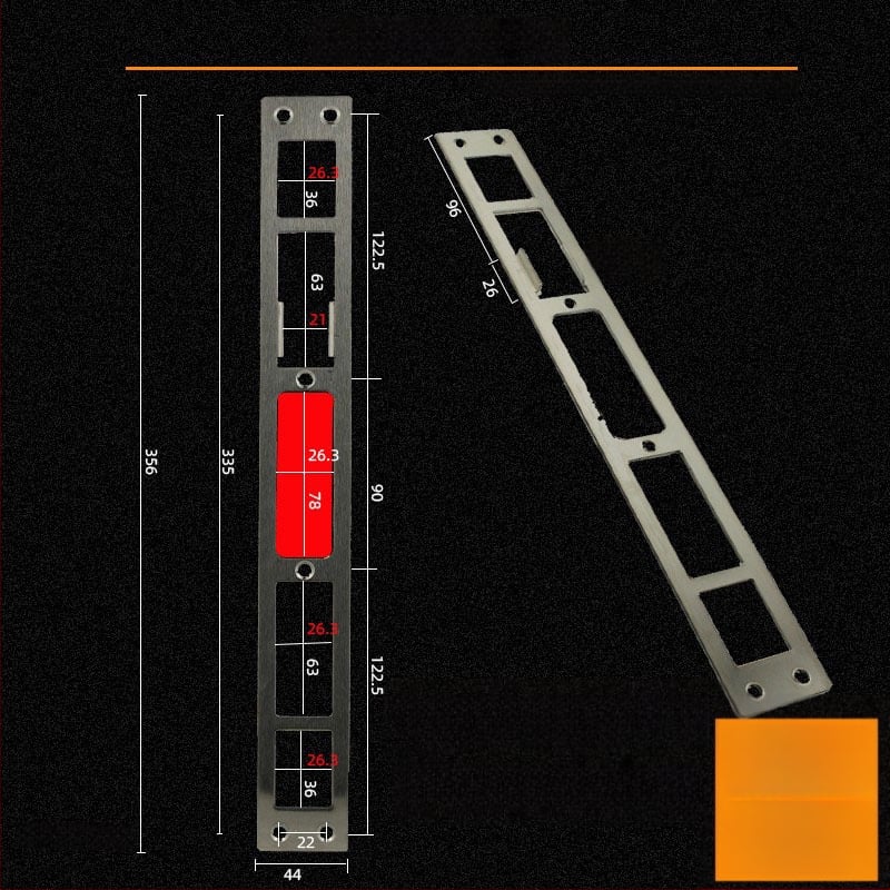 Andamia B05 zártest, rozsdamentes acél, modern minimalist stílus, biztonsági ajtókhoz, faajtókhoz és villa kapukhoz