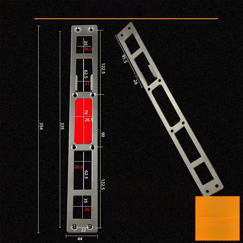 Andamia B05 zártest, rozsdamentes acél, modern minimalist stílus, biztonsági ajtókhoz, faajtókhoz és villa kapukhoz
