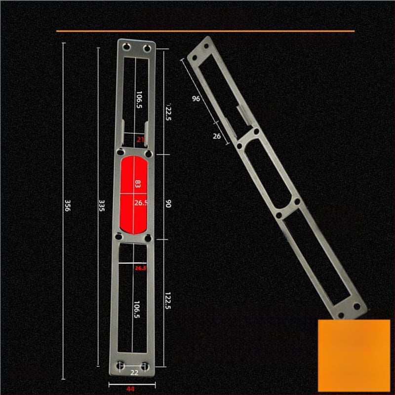 Andamia B05 zártest, rozsdamentes acél, modern minimalist stílus, biztonsági ajtókhoz, faajtókhoz és villa kapukhoz