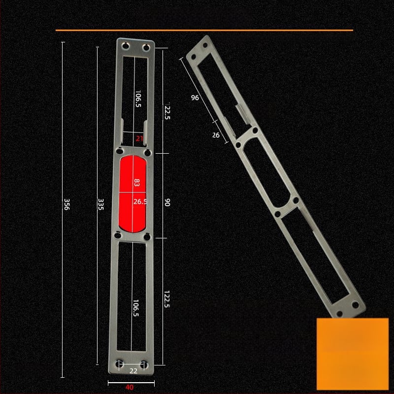 Andamia B05 zártest, rozsdamentes acél, modern minimalist stílus, biztonsági ajtókhoz, faajtókhoz és villa kapukhoz
