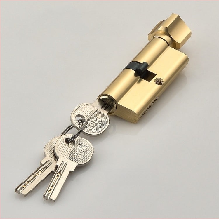 Beltéri fa ajtóhoz való záróhenger — anyag: cink- és alumínium ötvözet, tömeg 0,2 kg, stílus: modern minimalizmus