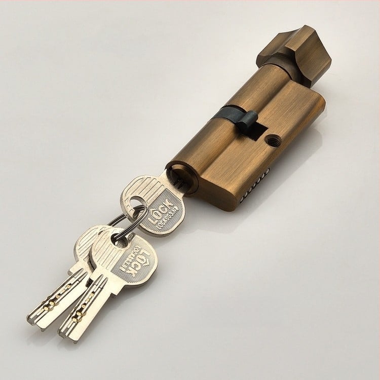 Beltéri fa ajtóhoz való záróhenger — anyag: cink- és alumínium ötvözet, tömeg 0,2 kg, stílus: modern minimalizmus