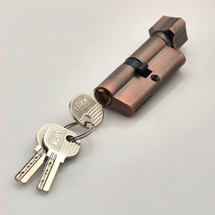 Beltéri fa ajtóhoz való záróhenger — anyag: cink- és alumínium ötvözet, tömeg 0,2 kg, stílus: modern minimalizmus