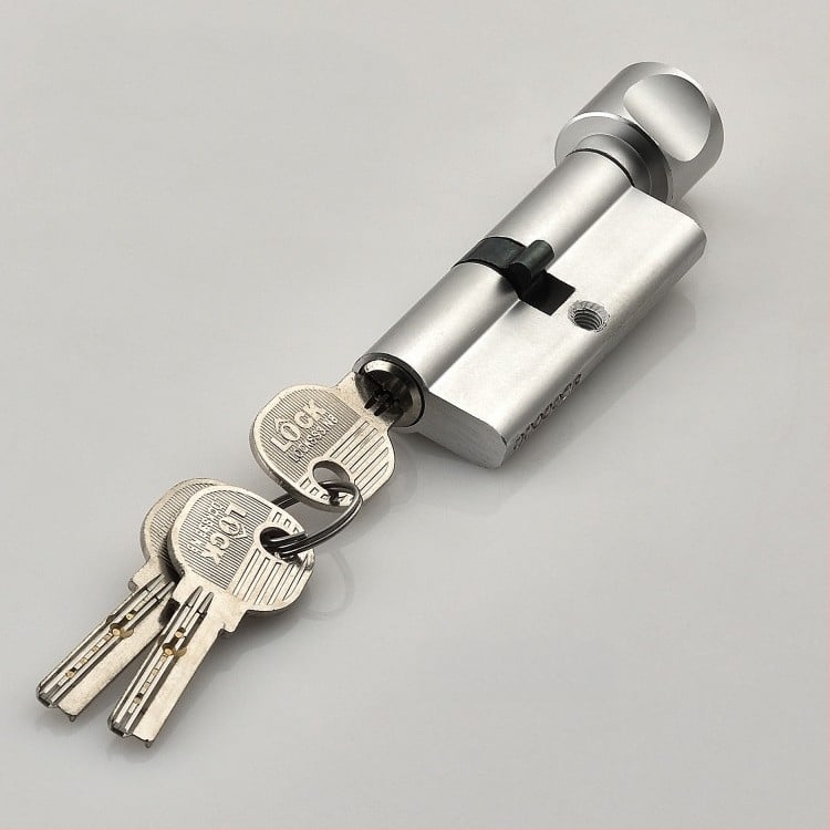 Beltéri fa ajtóhoz való záróhenger — anyag: cink- és alumínium ötvözet, tömeg 0,2 kg, stílus: modern minimalizmus