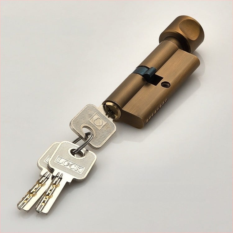 Beltéri fa ajtóhoz való záróhenger — anyag: cink- és alumínium ötvözet, tömeg 0,2 kg, stílus: modern minimalizmus