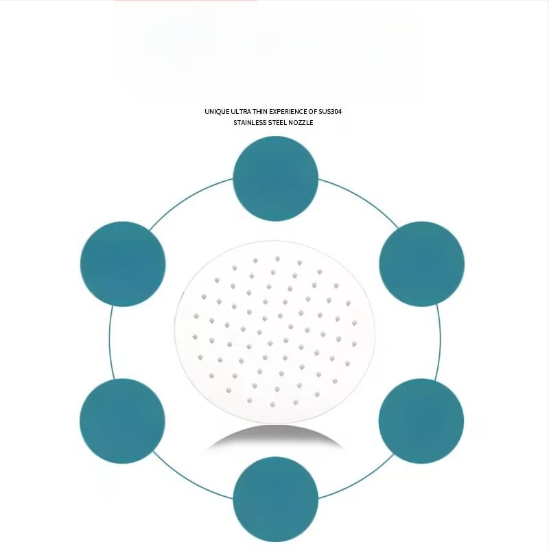 Horná dažďová sprchová hlavica – 304 oceľ nerez, Top spray, dažďová funkcia, štvorcový univerzálny závit