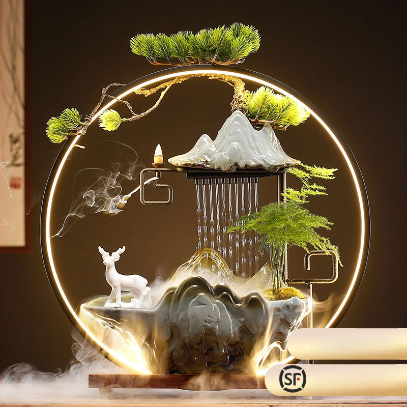 Kerámiás Zen szökőkút párásító, új kínai stílus, zománcos felület, testre szabható