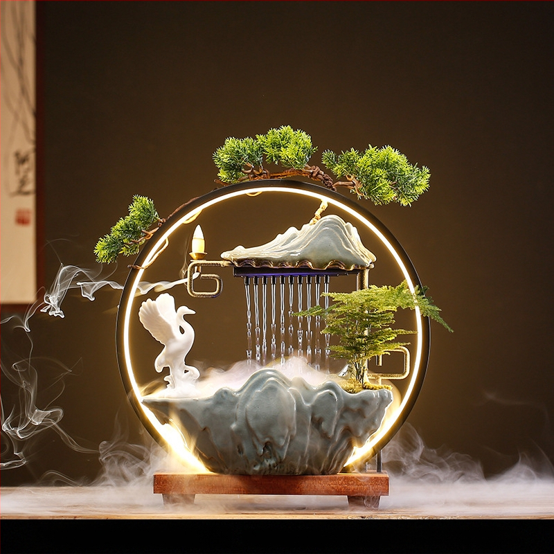 Kerámiás Zen szökőkút párásító, új kínai stílus, zománcos felület, testre szabható