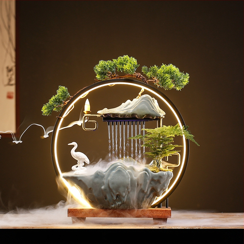 Kerámiás Zen szökőkút párásító, új kínai stílus, zománcos felület, testre szabható