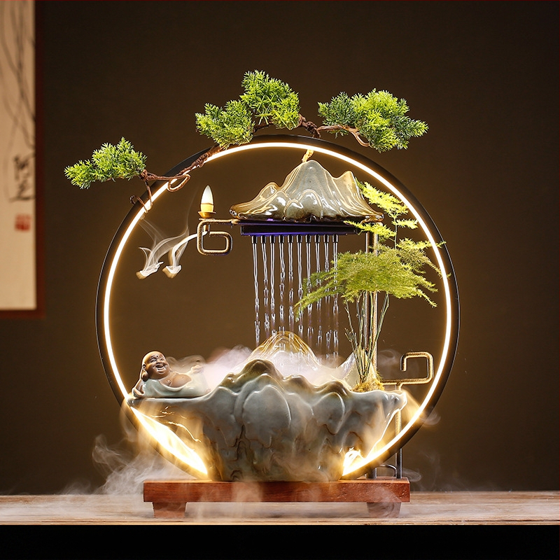 Kerámiás Zen szökőkút párásító, új kínai stílus, zománcos felület, testre szabható