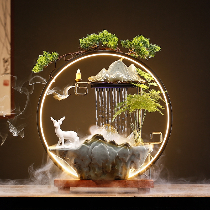 Kerámiás Zen szökőkút párásító, új kínai stílus, zománcos felület, testre szabható