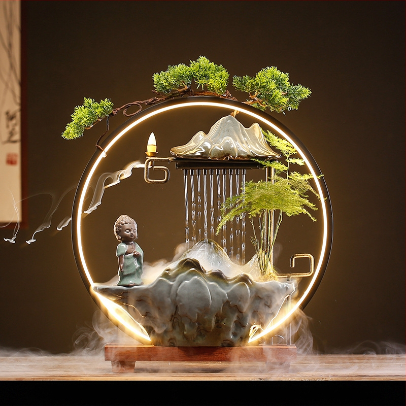 Kerámiás Zen szökőkút párásító, új kínai stílus, zománcos felület, testre szabható