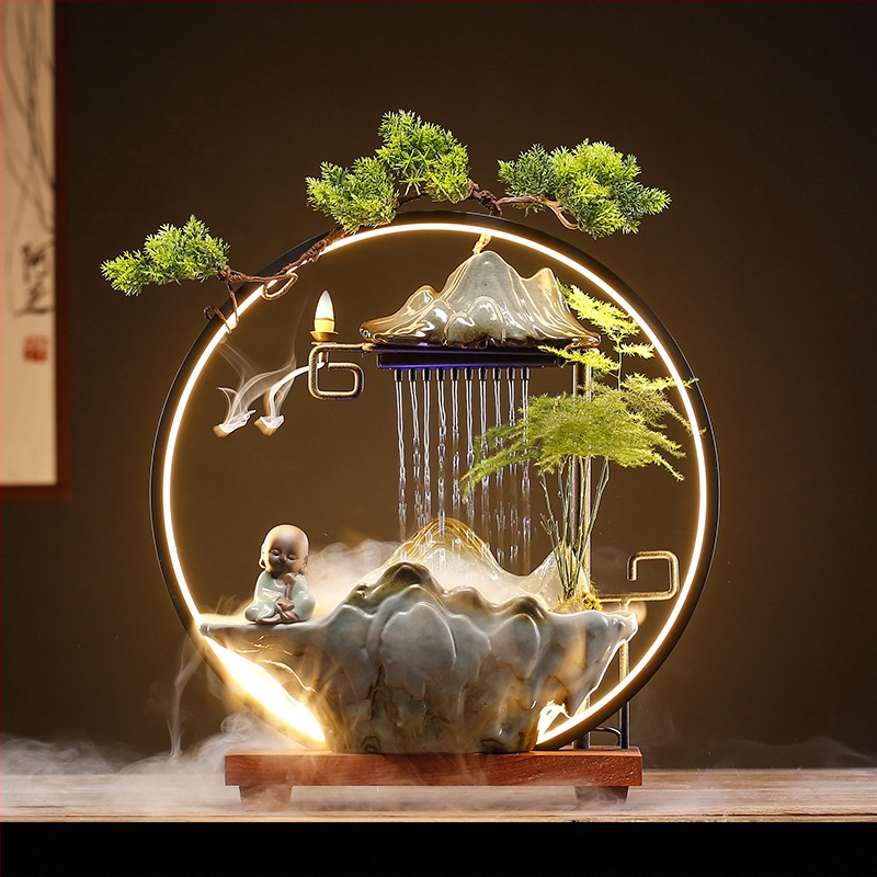 Kerámiás Zen szökőkút párásító, új kínai stílus, zománcos felület, testre szabható