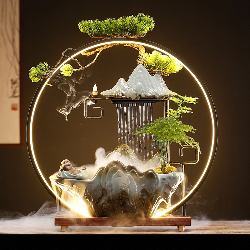 Kerámiás Zen szökőkút párásító, új kínai stílus, zománcos felület, testre szabható