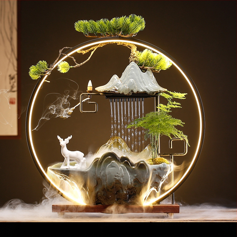 Kerámiás Zen szökőkút párásító, új kínai stílus, zománcos felület, testre szabható