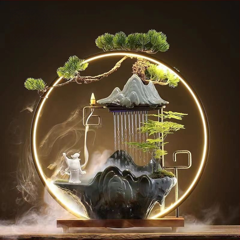 Kerámiás Zen szökőkút párásító, új kínai stílus, zománcos felület, testre szabható