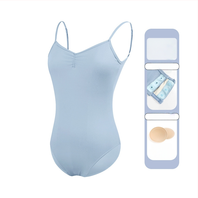 Női balett-leotár vékony pántokkal, egyrészes táncruha, nylon 75% anyag, nylon bélés 80%, felnőtteknek, nyári gyakorlathoz