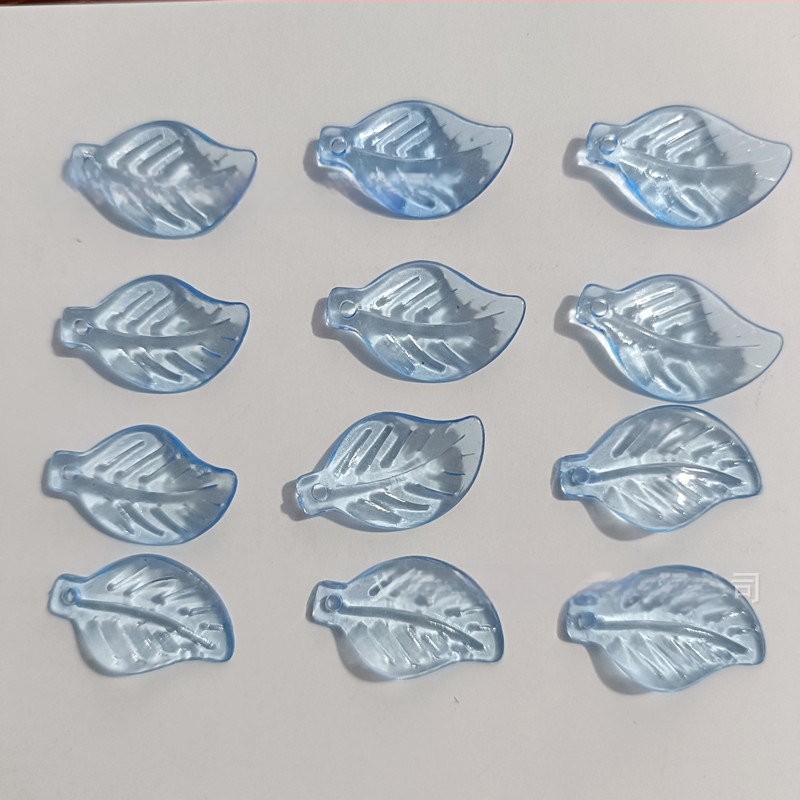 Αξεσουάρ - Ακρυλικές χάντρες σε σχήμα πεπονιού με μοτίβο φύλλου, βαμμένη επιφάνεια