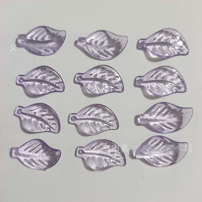 Αξεσουάρ - Ακρυλικές χάντρες σε σχήμα πεπονιού με μοτίβο φύλλου, βαμμένη επιφάνεια