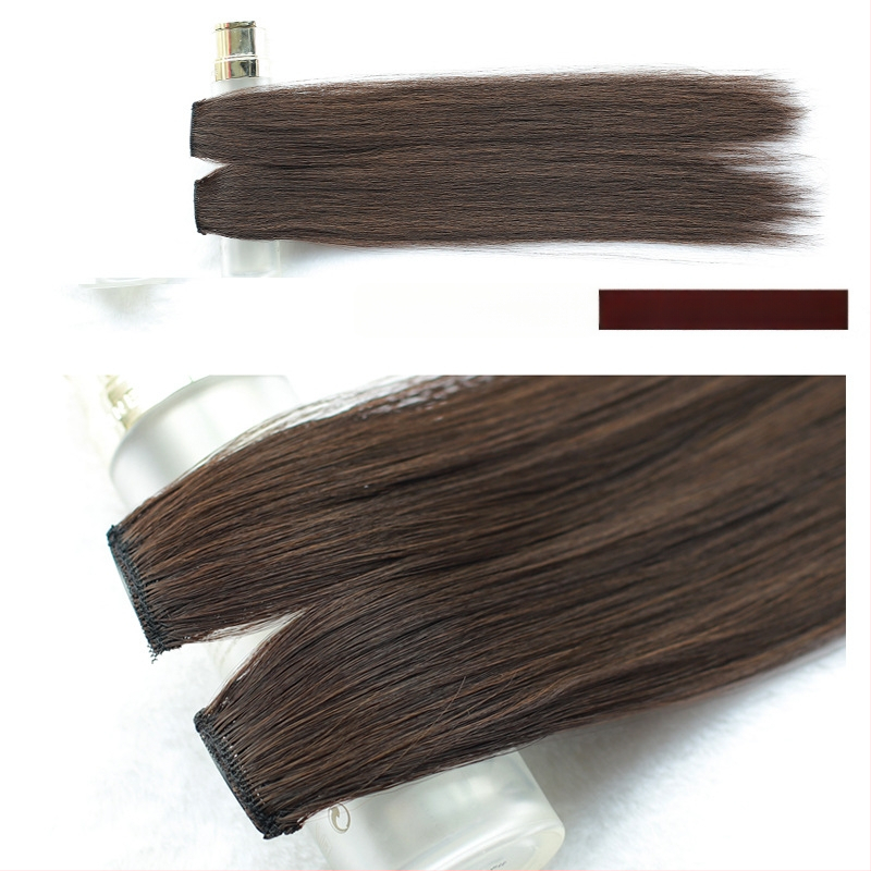 Fragment de perucă Yuxinde, păr drept, breton cu parcare medie, extensie ușoară cu clips pentru volum, fibre rezistente la temperaturi înalte